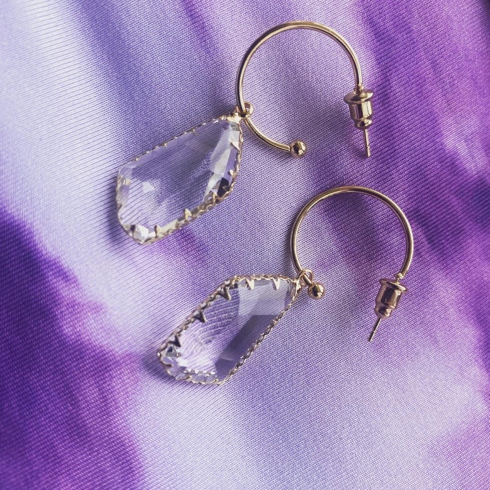 New! Ladies Transparent Crystal Earrings